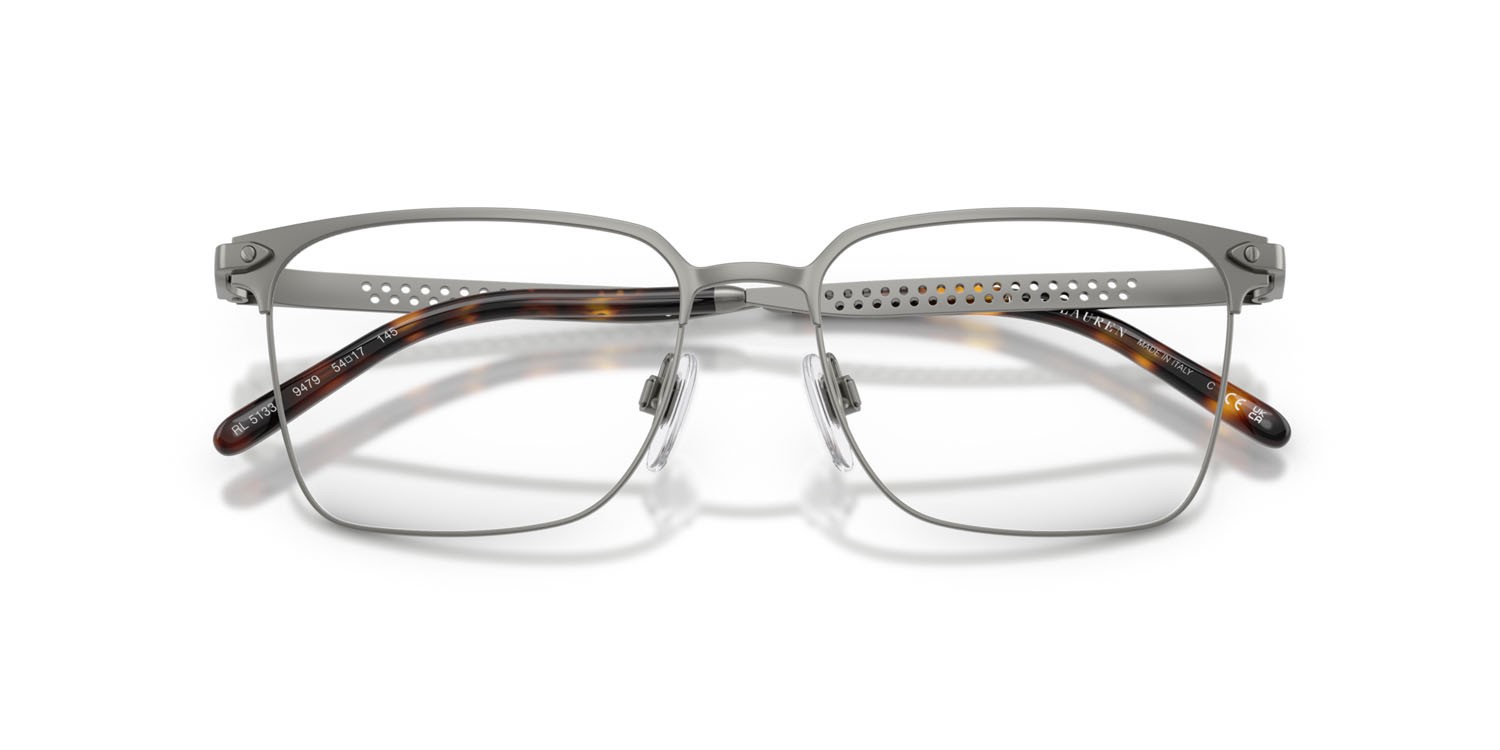 Occhiali da vista Ralph Lauren RL 5133 (9479) colore gunmetal scuro semi-brillante forma quadrato lenti lente demo