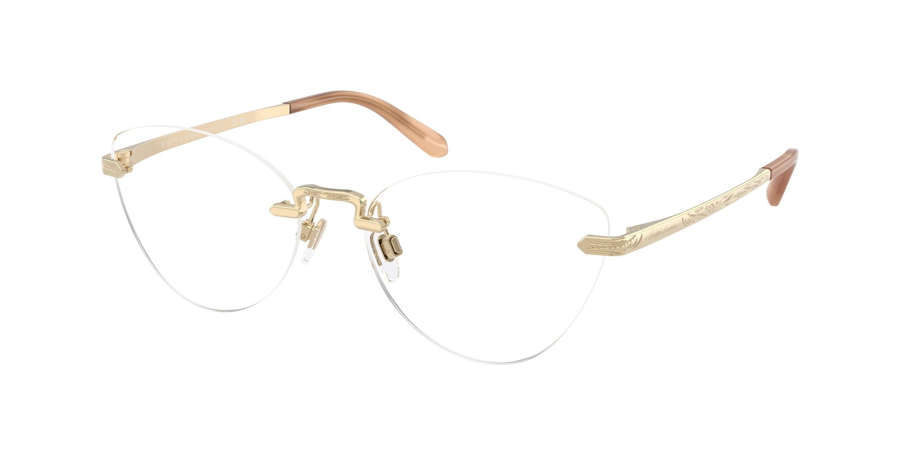 Occhiali da vista Ralph Lauren RL 5134 (9116) colore oro pallido lucido forma cat eye lenti lente demo