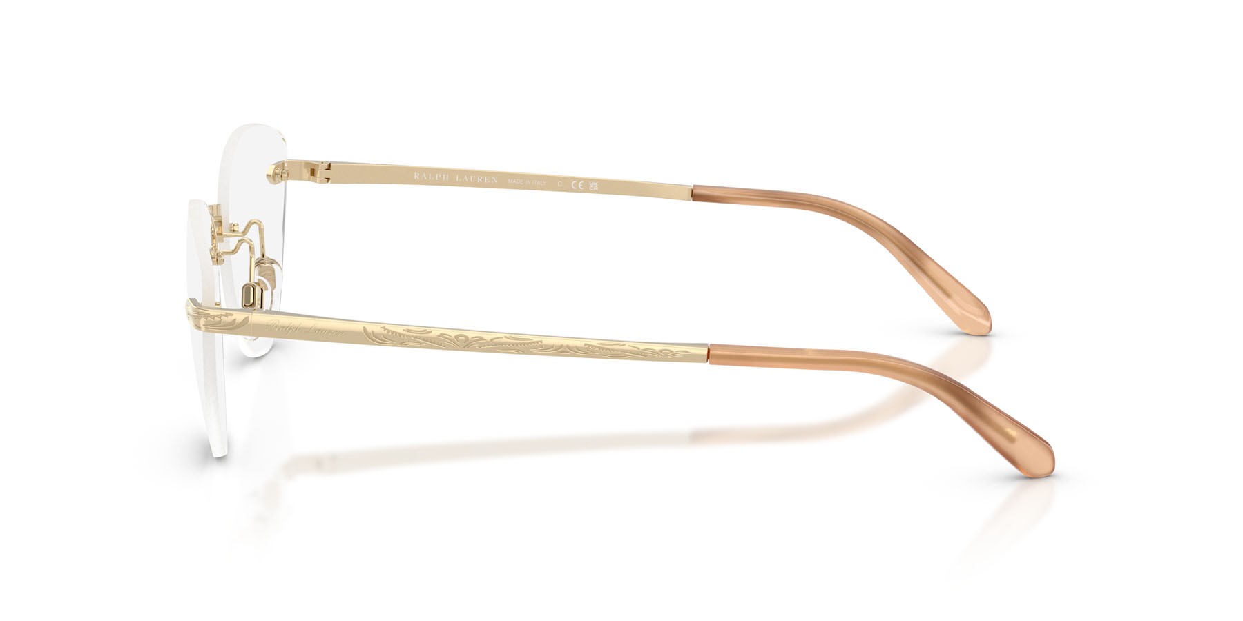 Occhiali da vista Ralph Lauren RL 5134 (9116) colore oro pallido lucido forma cat eye lenti lente demo
