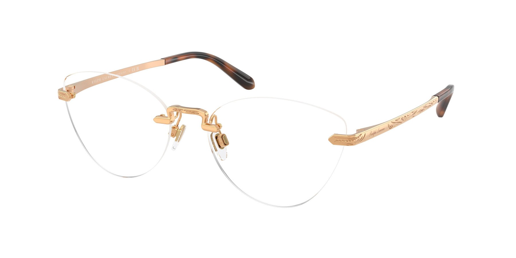 Occhiali da vista Ralph Lauren RL 5134 (9153) colore oro anticato brillante forma cat eye lenti lente demo