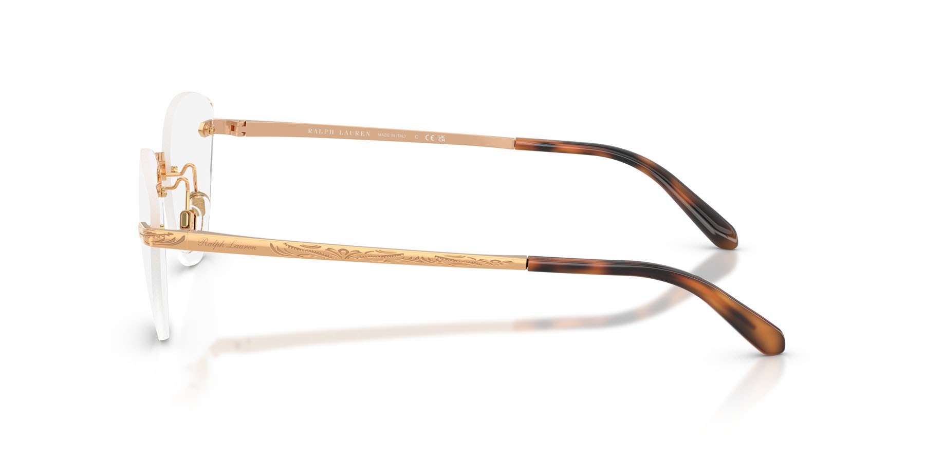 Occhiali da vista Ralph Lauren RL 5134 (9153) colore oro anticato brillante forma cat eye lenti lente demo