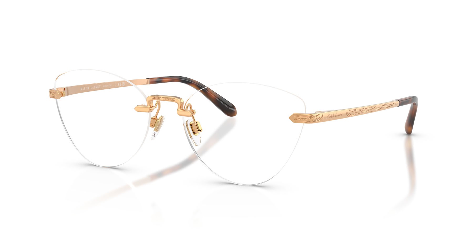 Occhiali da vista Ralph Lauren RL 5134 (9153) colore oro anticato brillante forma cat eye lenti lente demo