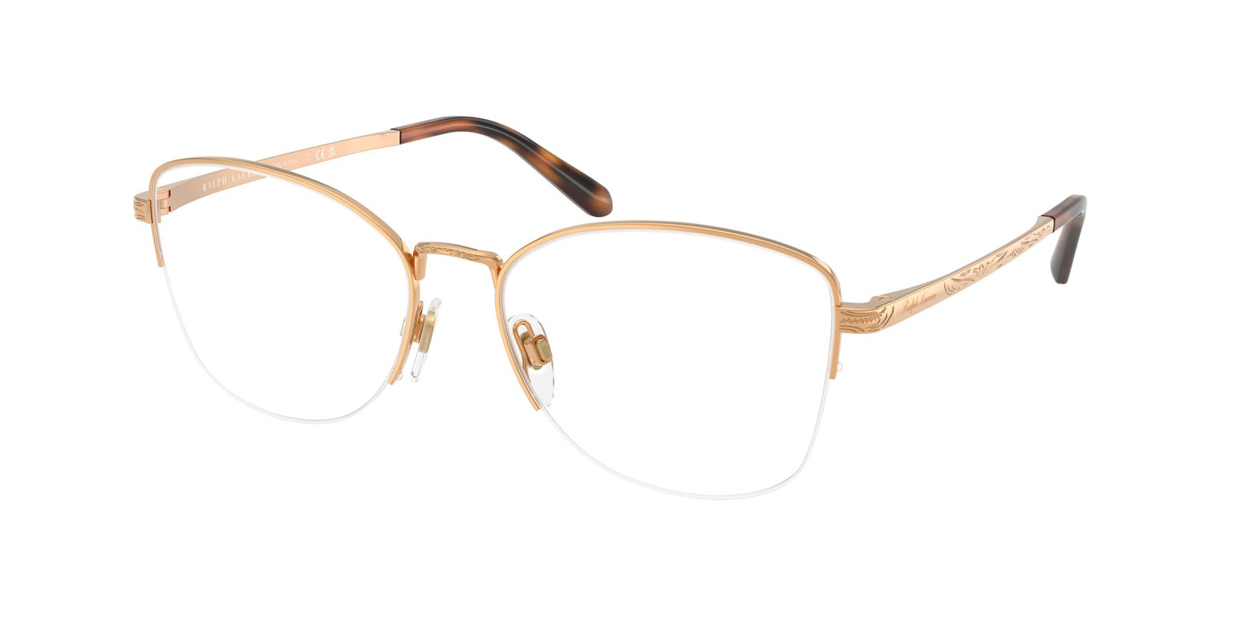 Eyeglasses Ralph Lauren RL 5135 (9153) color oro anticato brillante shape cat eye lenses lente demo