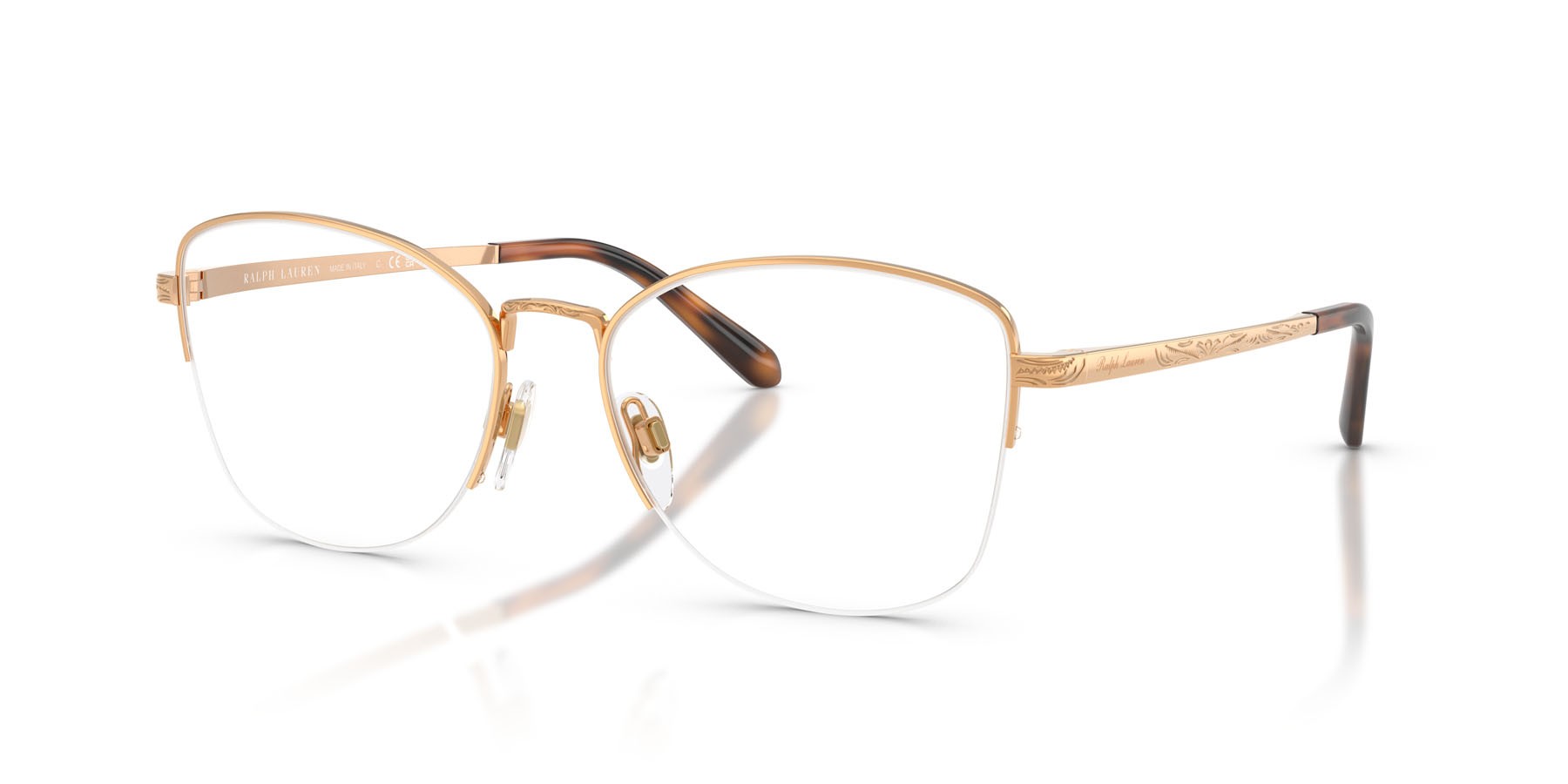 Eyeglasses Ralph Lauren RL 5135 (9153) color oro anticato brillante shape cat eye lenses lente demo