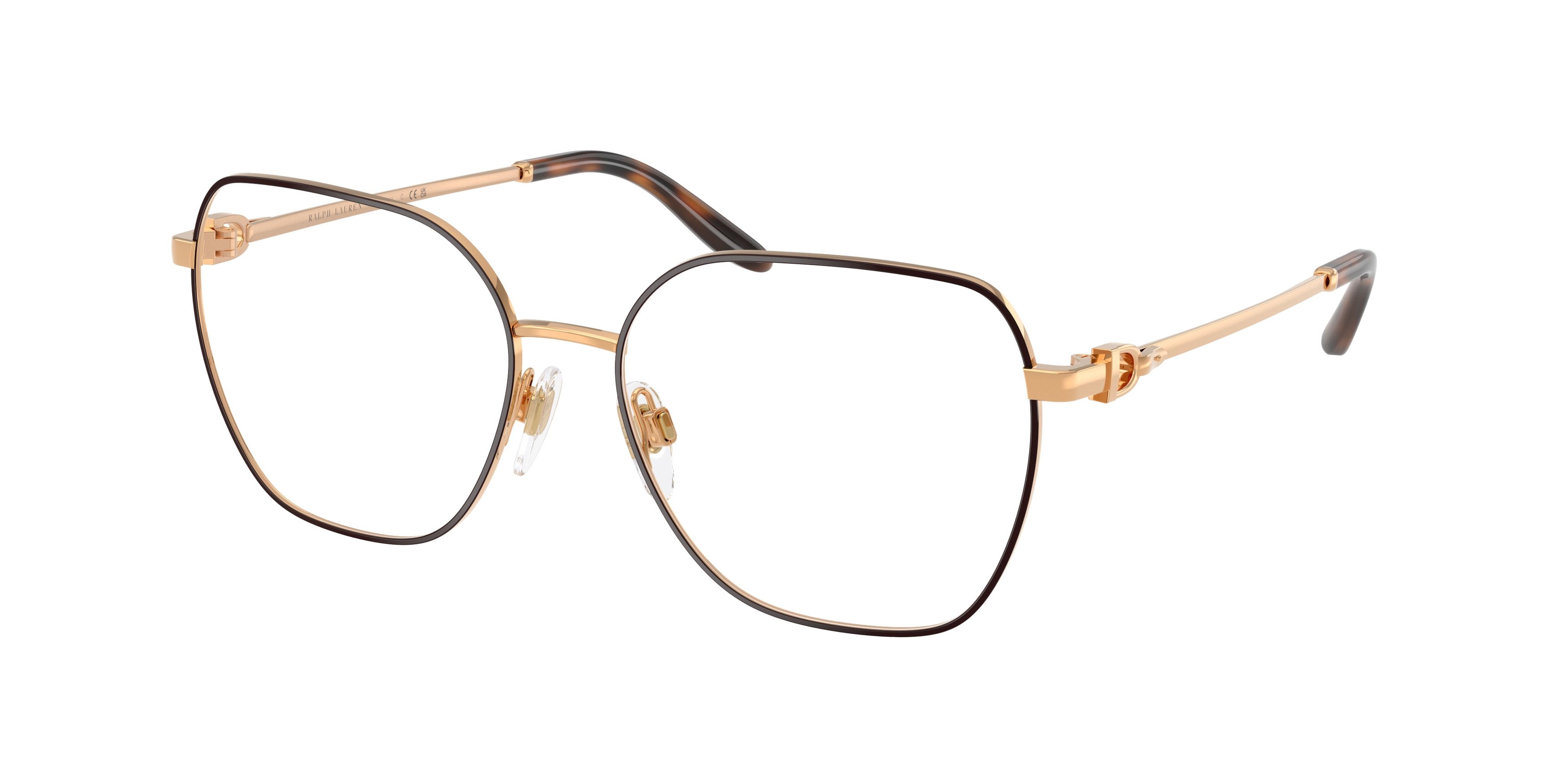 Occhiali da vista Ralph Lauren RL 5138 (9153) colore marrone/oro anticato forma quadrato lenti lente demo