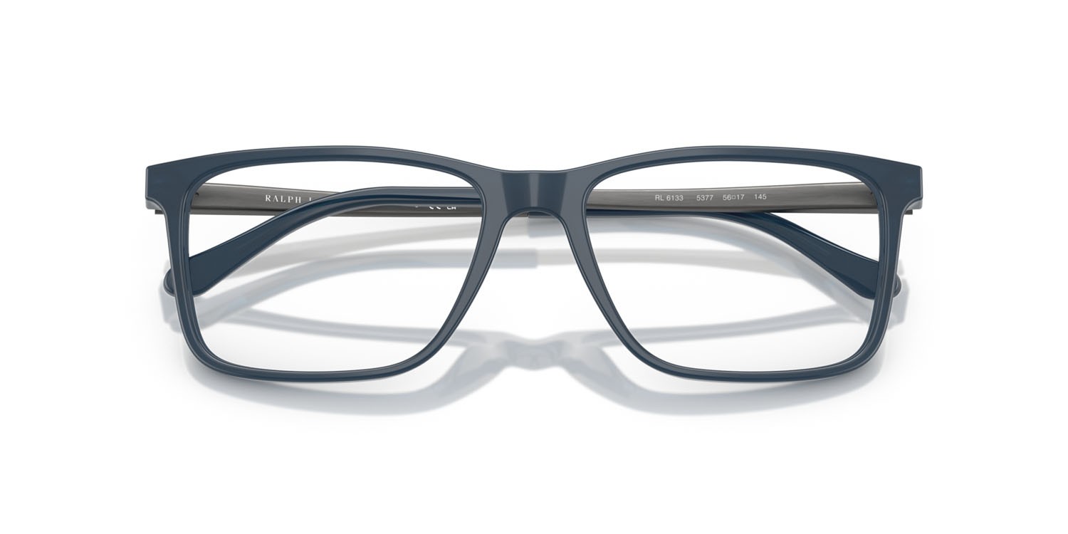 Occhiali da vista Ralph Lauren RL 6133 (5377) colore navy lucido/blu opalino forma rettangolare lenti lente demo