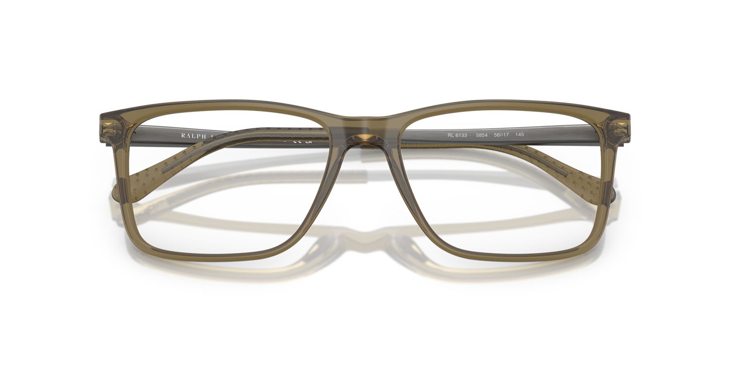 Occhiali da vista Ralph Lauren RL 6133 (5854) colore kaki opalino opaco forma rettangolare lenti lente demo