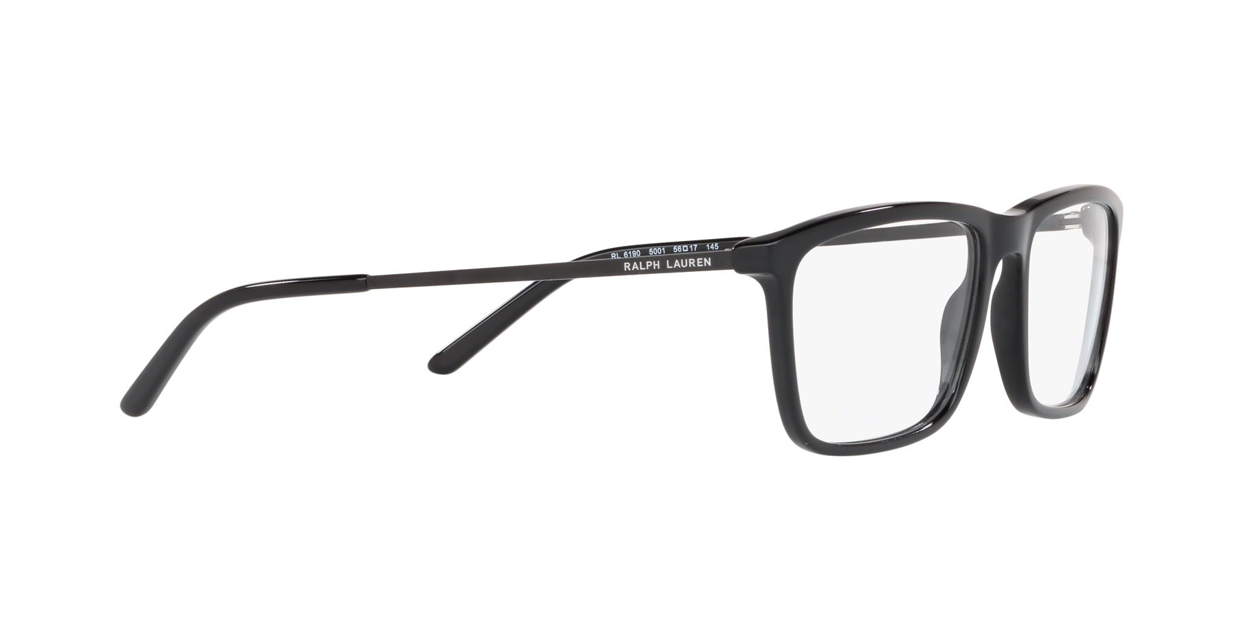 Brillen Ralph Lauren RL 6190 (5001) farbe nero lucido form quadratisch gläser lente demo