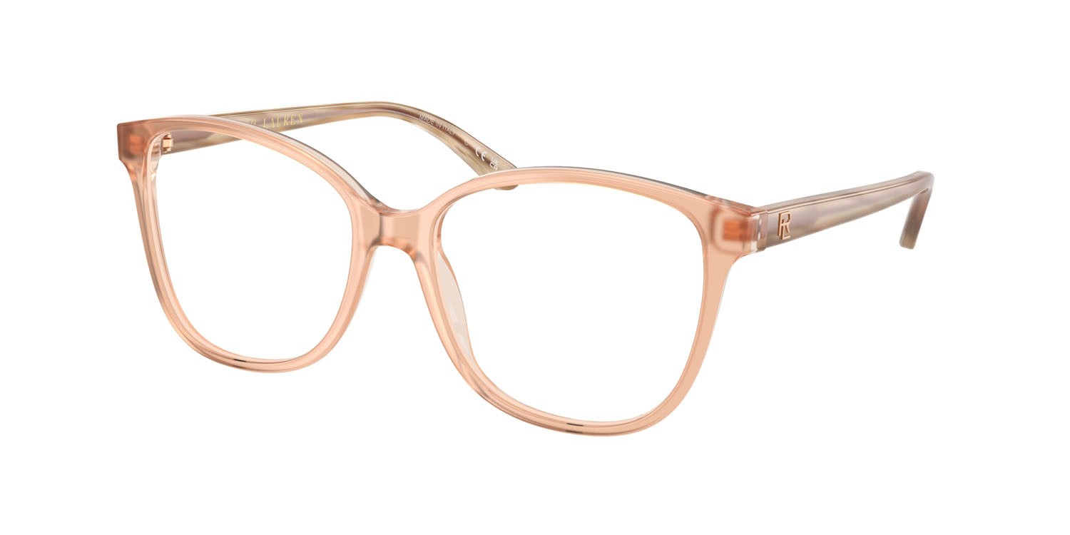 Eyeglasses Ralph Lauren RL 6222 (6110) color rosa trasparente shape cat eye lenses lente demo