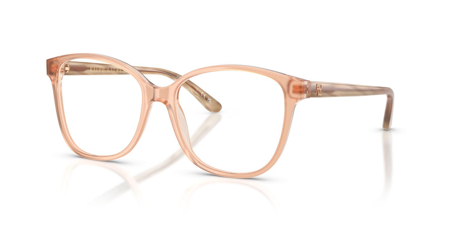 Eyeglasses Ralph Lauren RL 6222 (6110) color rosa trasparente shape cat eye lenses lente demo