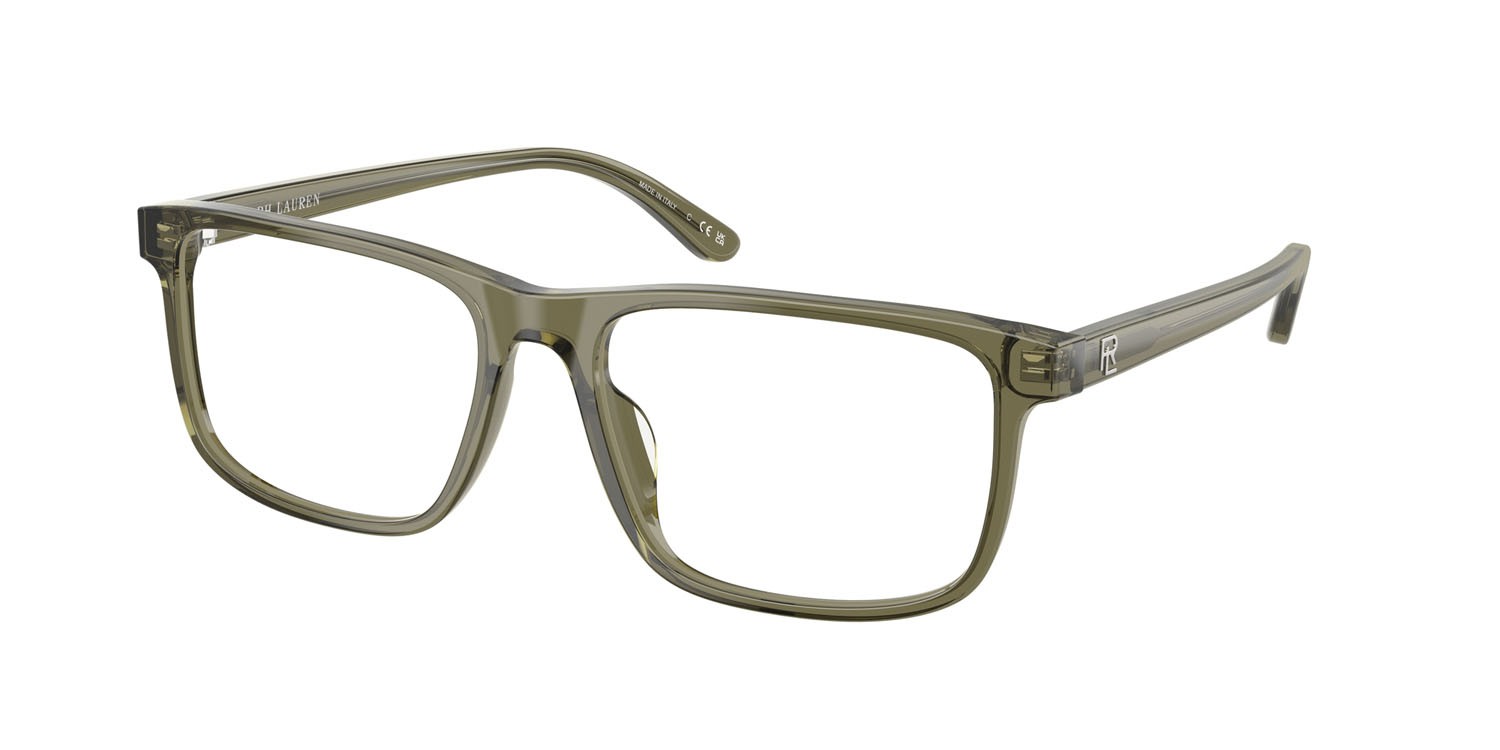 Occhiali da vista Ralph Lauren RL 6225U (6284) colore verde oliva trasparente forma rettangolare lenti lente demo