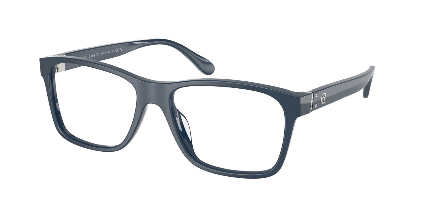 Occhiali da vista Ralph Lauren RL 6240U (5377) colore navy lucido/blu opalino forma rettangolare lenti lente demo