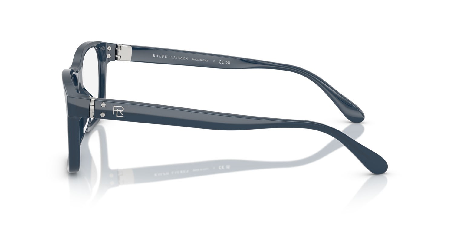 Occhiali da vista Ralph Lauren RL 6240U (5377) colore navy lucido/blu opalino forma rettangolare lenti lente demo