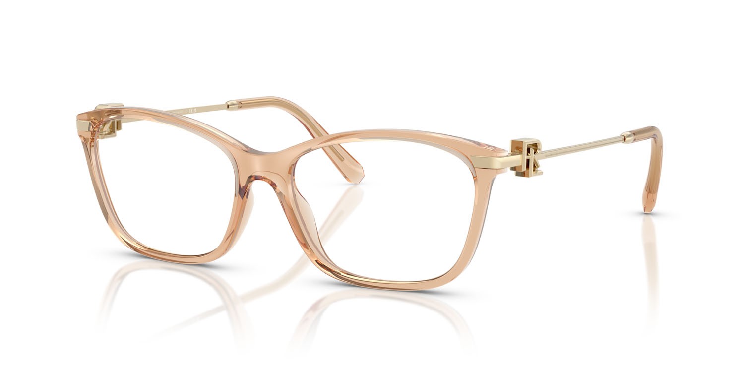 Eyeglasses Ralph Lauren RL 6247U (6205) color marrone chiaro trasparente shape butterfly lenses lente demo