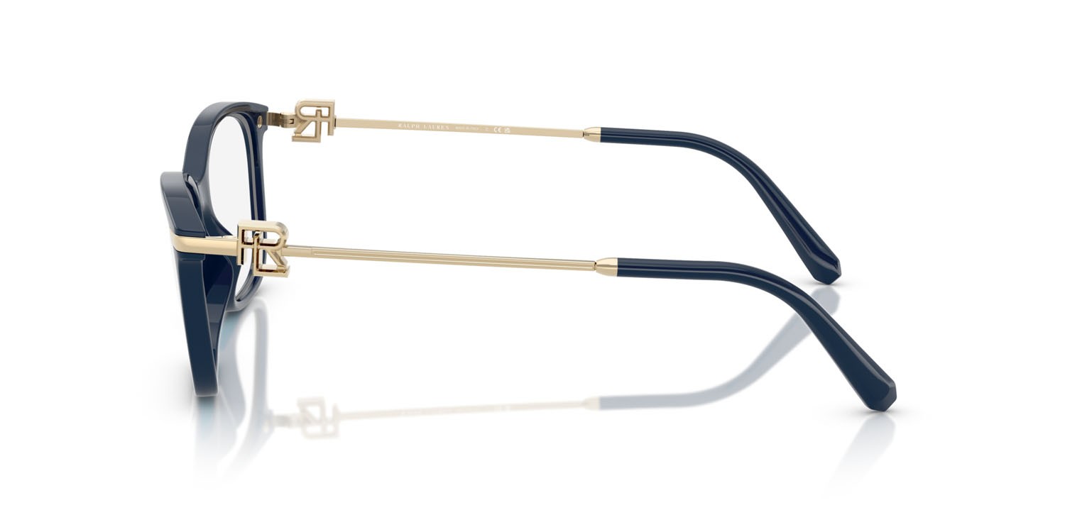 Eyeglasses Ralph Lauren RL 6247U (6215) color blu tinta unita lucido shape butterfly lenses lente demo