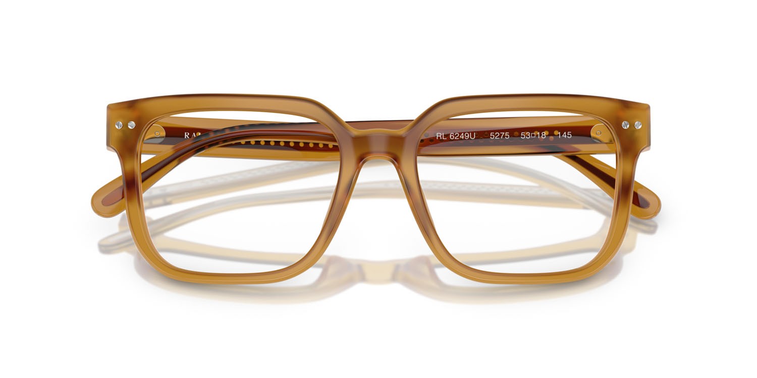 Occhiali da vista Ralph Lauren RL 6249U (5275) colore miele opalino forma rettangolare lenti lente demo