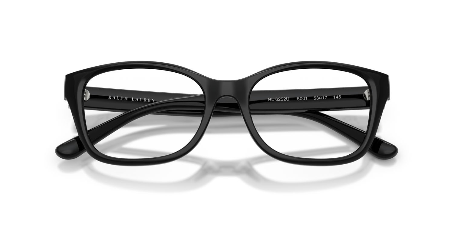 Eyeglasses Ralph Lauren RL 6252U (5001) color nero shape rectangle lenses lente demo