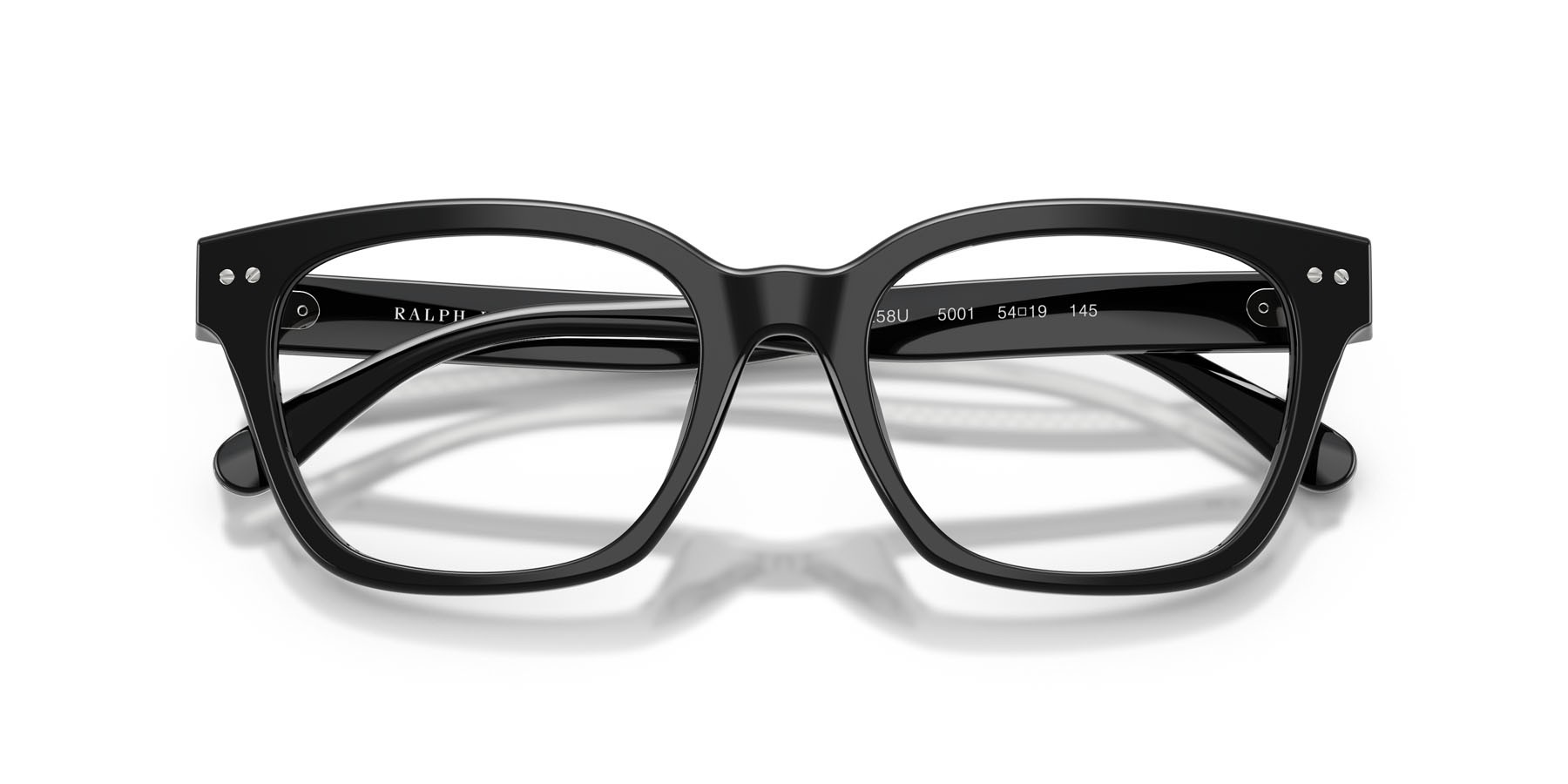 Eyeglasses Ralph Lauren RL 6258U (5001) color nero lucido shape rectangle lenses lente demo