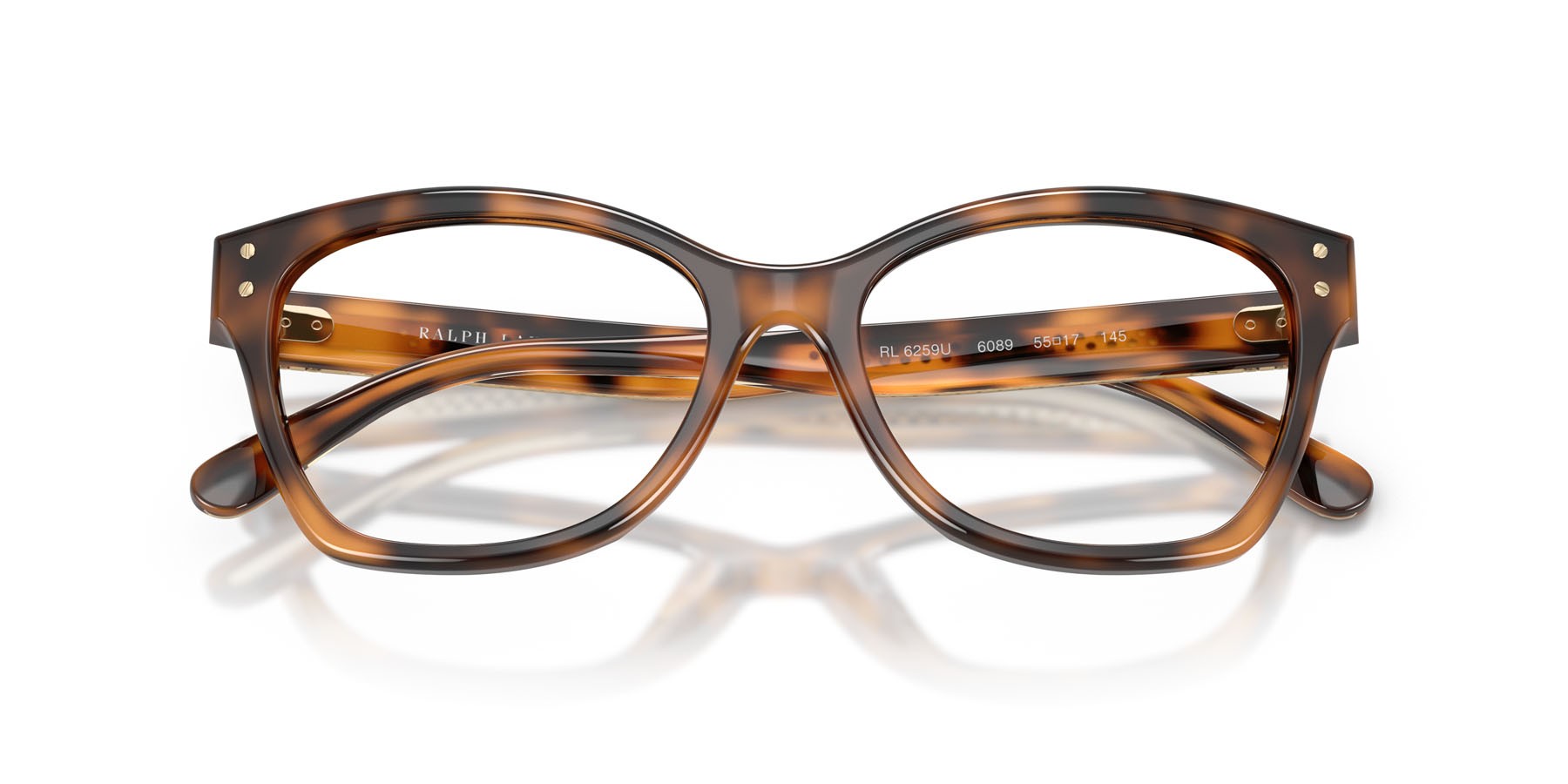 Occhiali da vista Ralph Lauren RL 6259U (6089) colore havana forma cat eye lenti lente demo