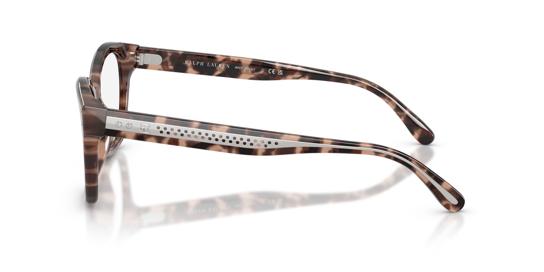 Eyeglasses Ralph Lauren RL 6259U (6307) color havana brown pink shape cat eye lenses lente demo