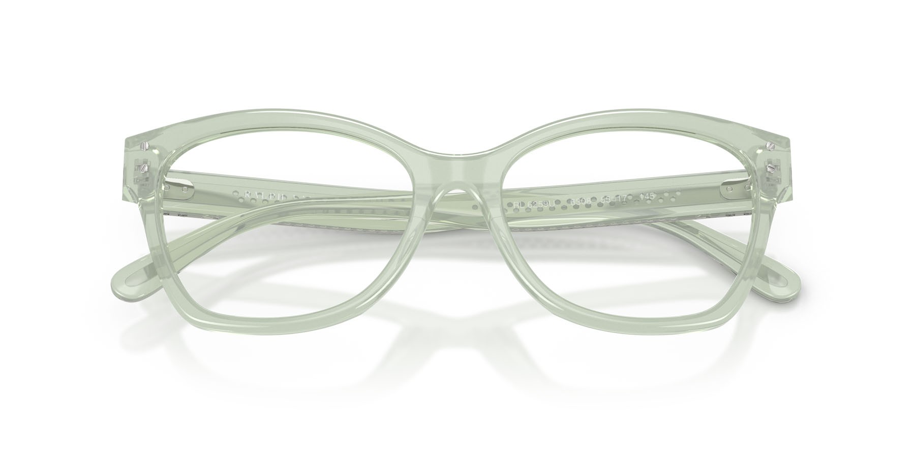 Eyeglasses Ralph Lauren RL 6259U (6308) color verde trasparente shape cat eye lenses lente demo