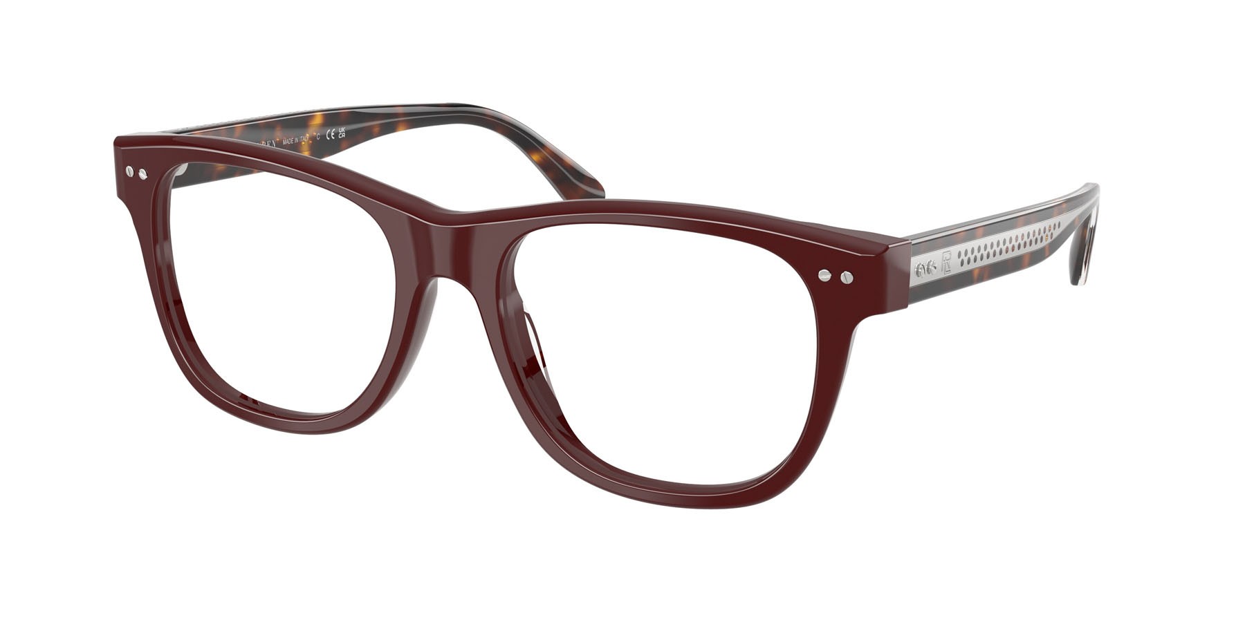 Eyeglasses Ralph Lauren RL 6260U (6311) color rosso tinta unita shape square lenses lente demo
