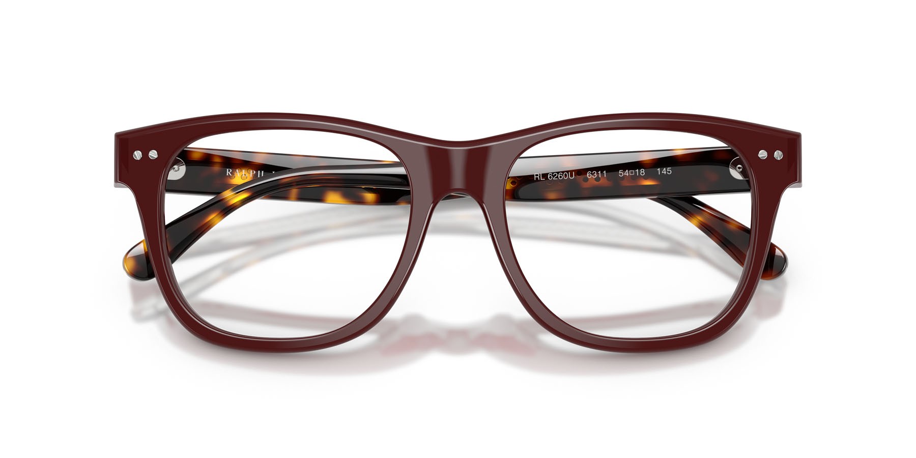 Eyeglasses Ralph Lauren RL 6260U (6311) color rosso tinta unita shape square lenses lente demo
