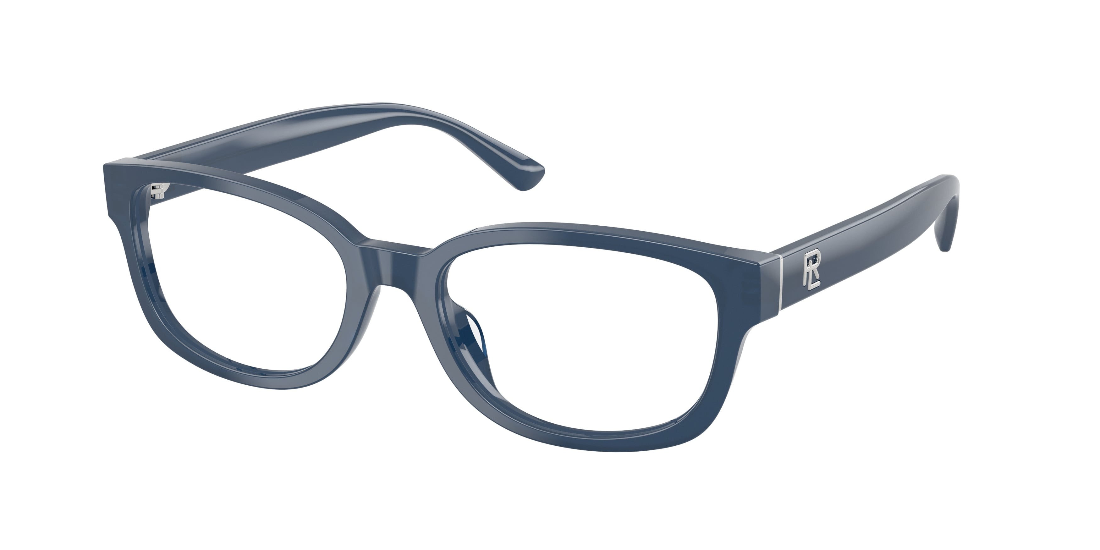 Occhiali da vista Ralph Lauren RL 6261U (5377) colore navy lucido/blu opalino forma farfalla lenti lente demo