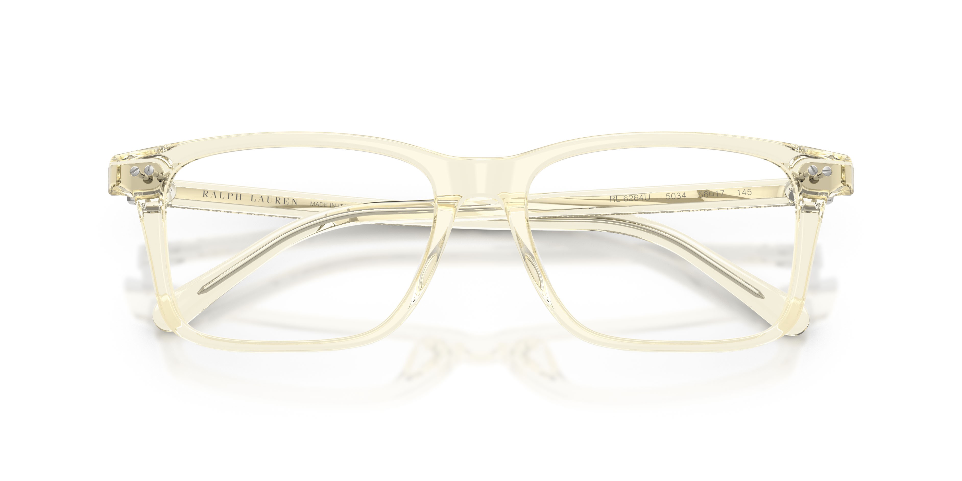 Eyeglasses Ralph Lauren RL 6264U (5034) color giallo trasparente shape oval lenses lente demo