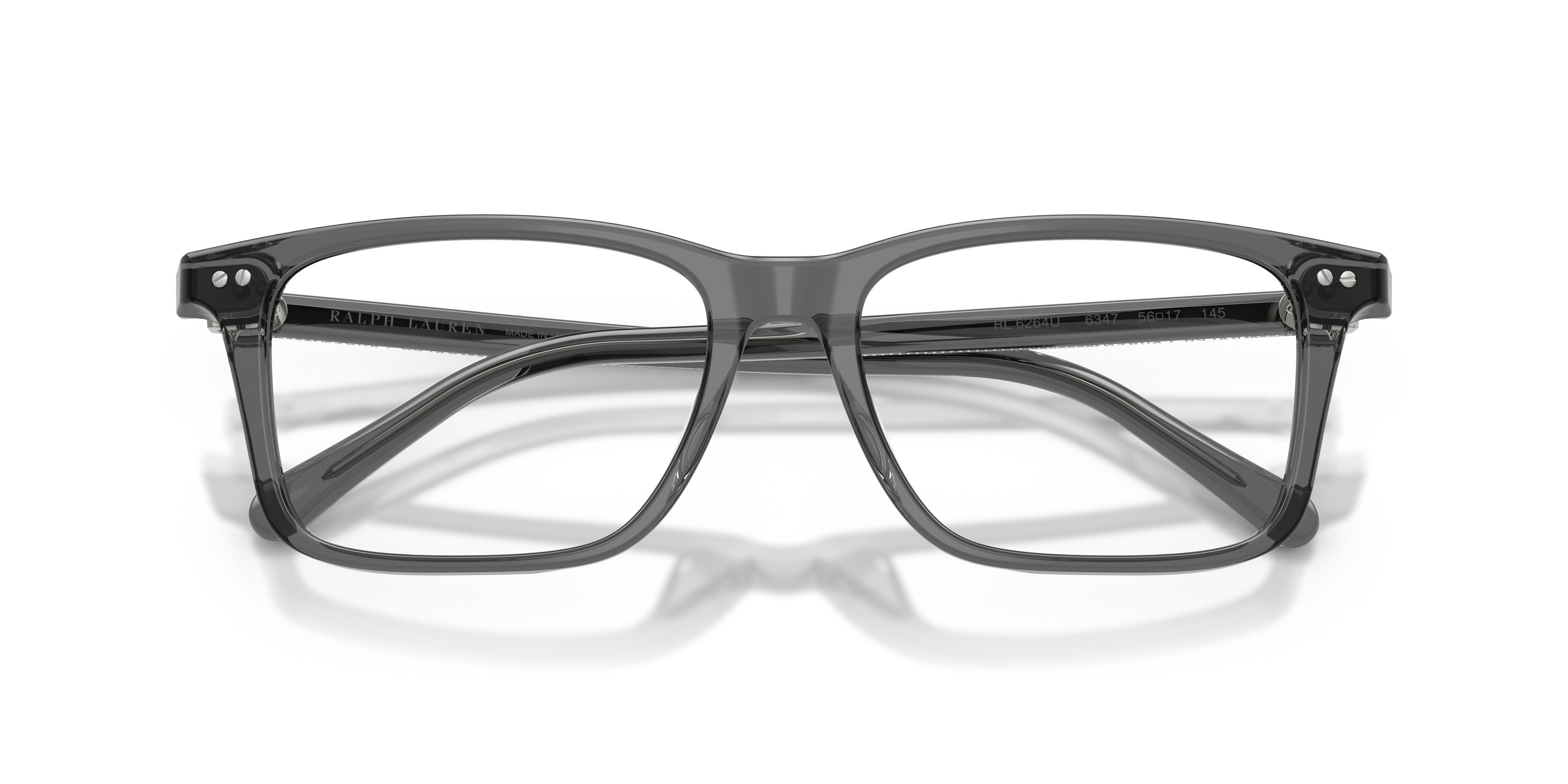 Eyeglasses Ralph Lauren RL 6264U (6347) color grigio trasparente shape oval lenses lente demo