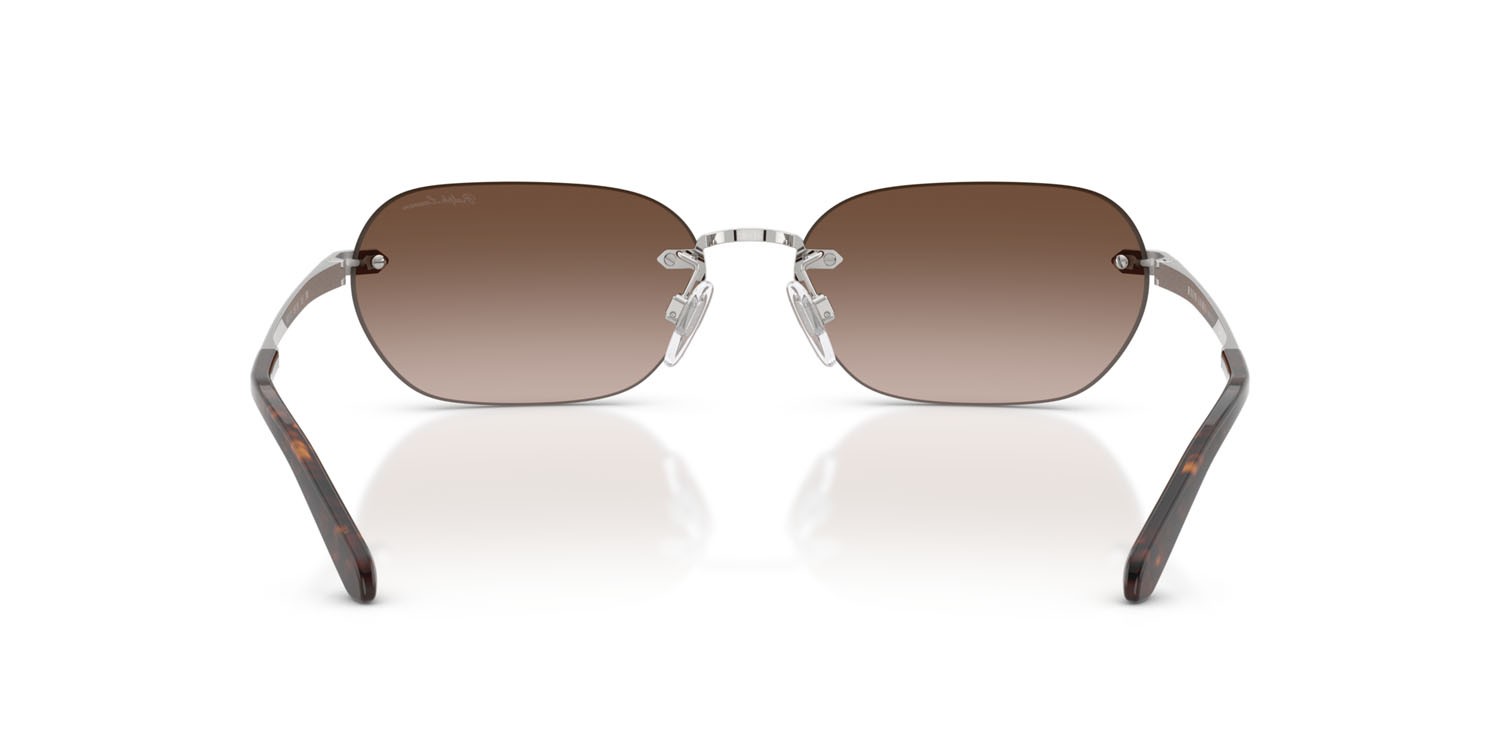 Sunglasses Ralph Lauren RL 7089 (900113) color argento lucido shape rectangle lenses marrone sfumato