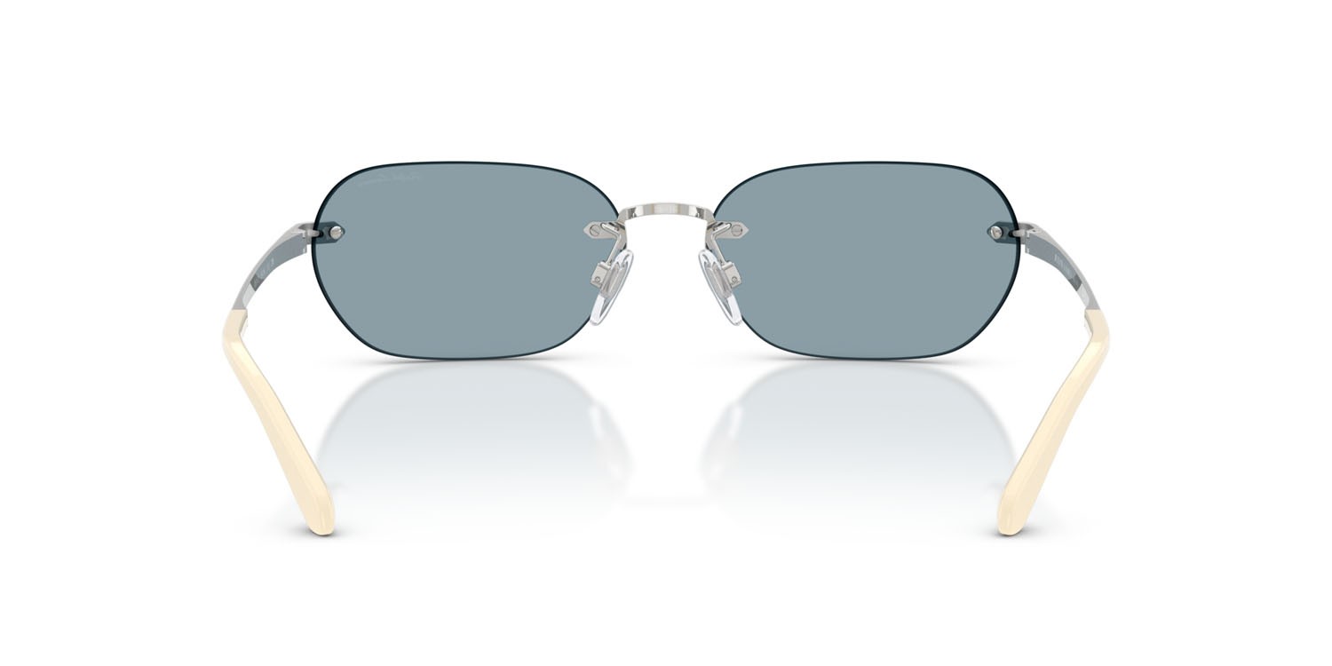 Sunglasses Ralph Lauren RL 7089 (900172) color argento lucido shape rectangle lenses azzurro