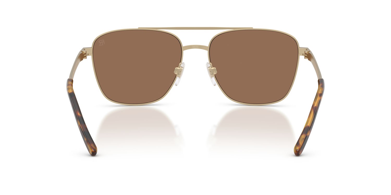 Sunglasses Ralph Lauren RL 7091 (947873) color oro pallido semi-brillante shape aviator lenses marrone
