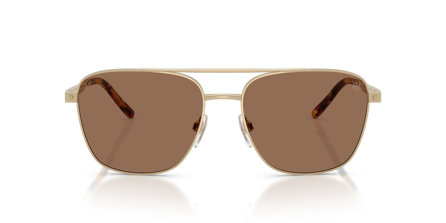 Sunglasses Ralph Lauren RL 7091 (947873) color oro pallido semi-brillante shape aviator lenses marrone