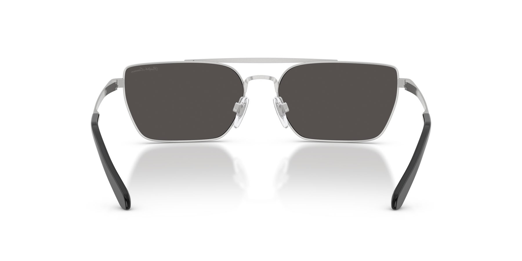 Sunglasses Ralph Lauren RL 7092 (900187) color argento lucido shape rectangle lenses grigio scuro