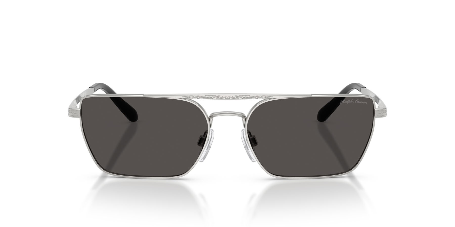 Sunglasses Ralph Lauren RL 7092 (900187) color argento lucido shape rectangle lenses grigio scuro