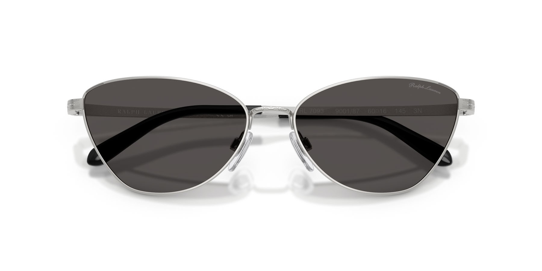 Sunglasses Ralph Lauren RL 7093 (900187) color argento lucido shape rectangle lenses grigio scuro