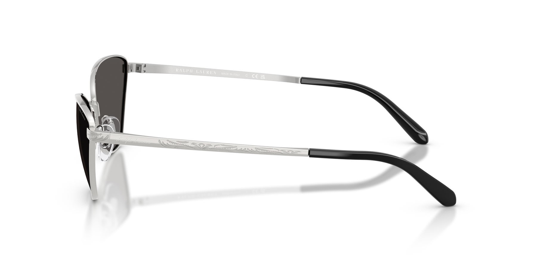Sunglasses Ralph Lauren RL 7093 (900187) color argento lucido shape rectangle lenses grigio scuro