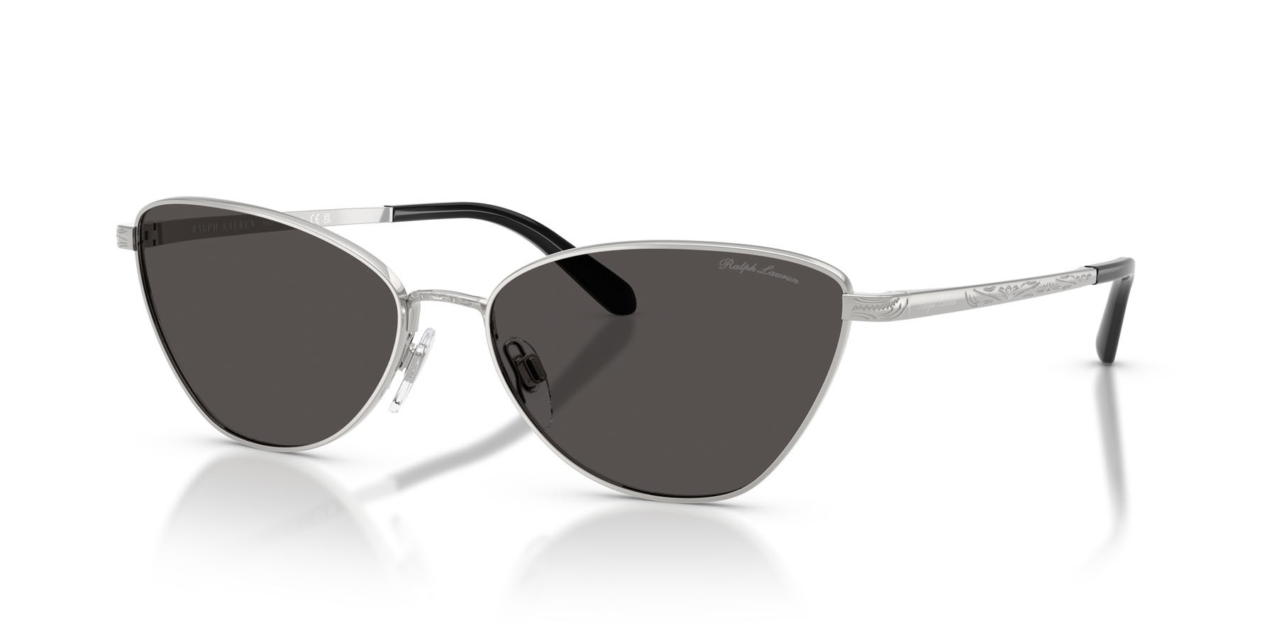 Sunglasses Ralph Lauren RL 7093 (900187) color argento lucido shape rectangle lenses grigio scuro