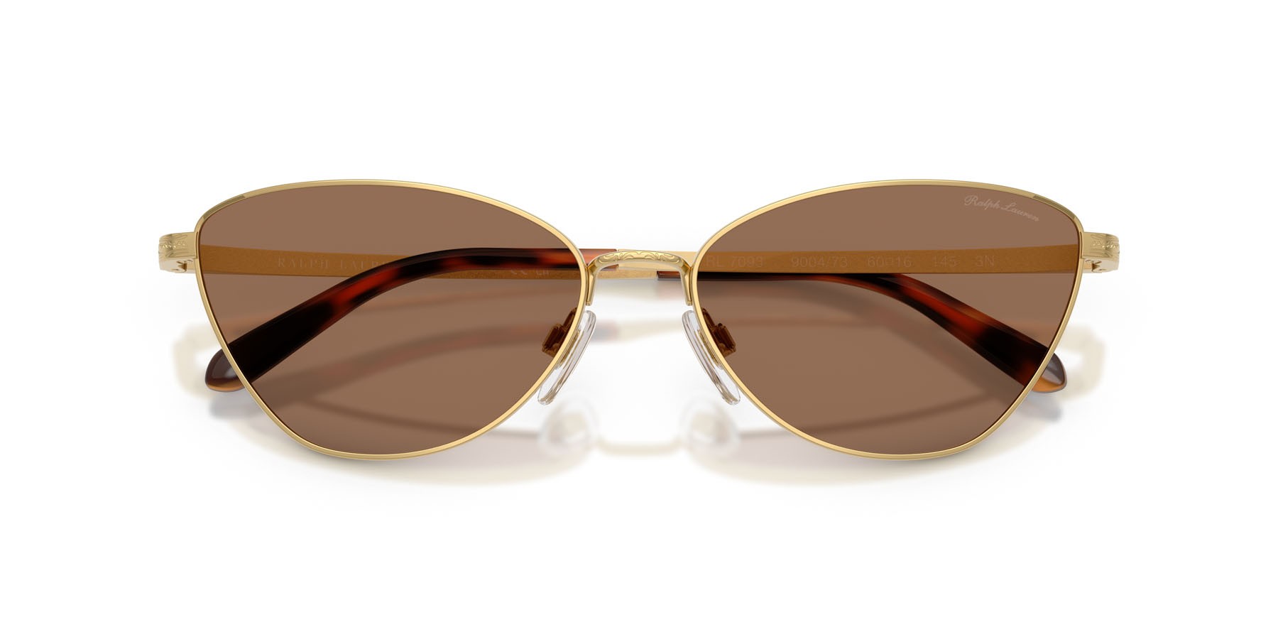 Sunglasses Ralph Lauren RL 7093 (900473) color oro lucido shape rectangle lenses marrone