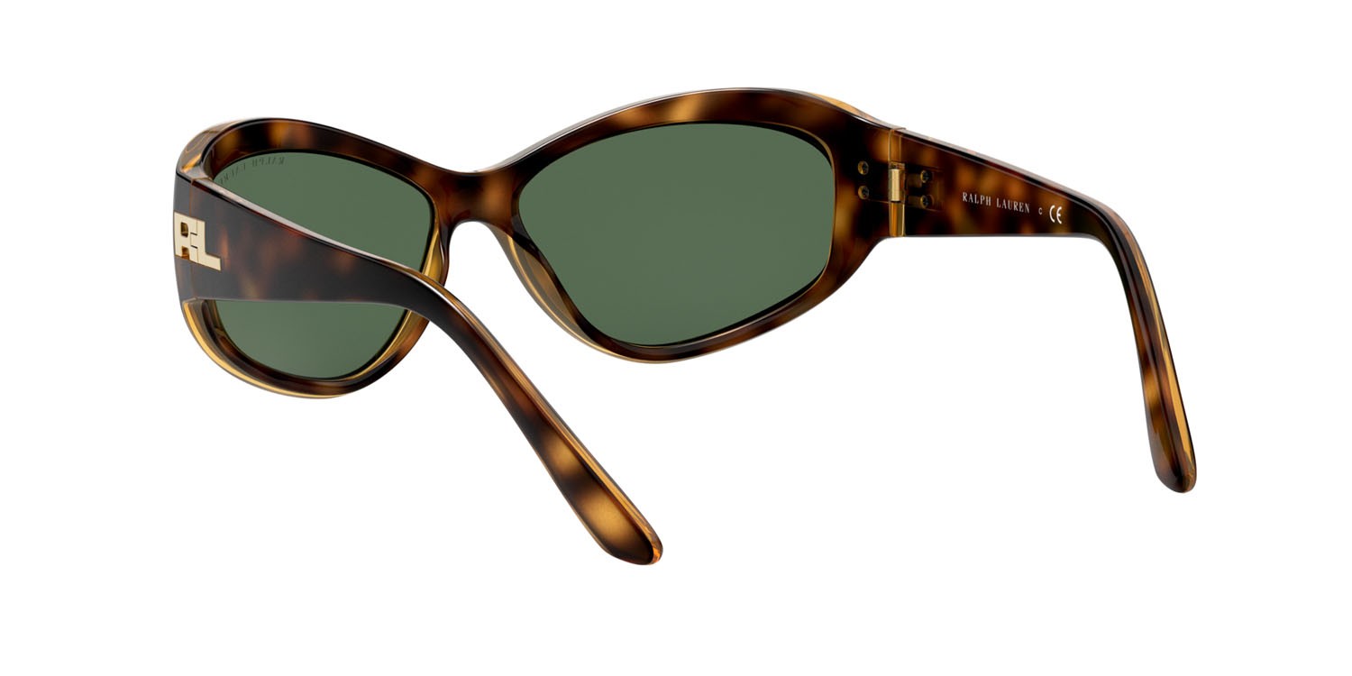 Sunglasses Ralph Lauren RL 8179 (500371) color havana scuro lucido shape cat eye lenses verde