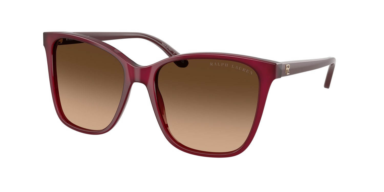 Sunglasses Ralph Lauren RL 8201 (591274) color bordeaux opalino brillante shape square lenses marrone sfumato