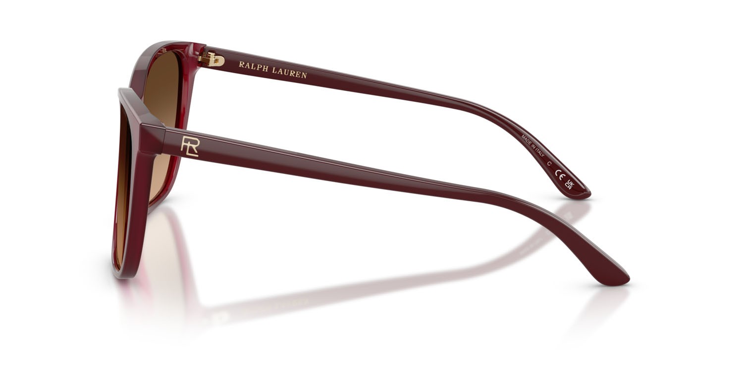 Sunglasses Ralph Lauren RL 8201 (591274) color bordeaux opalino brillante shape square lenses marrone sfumato