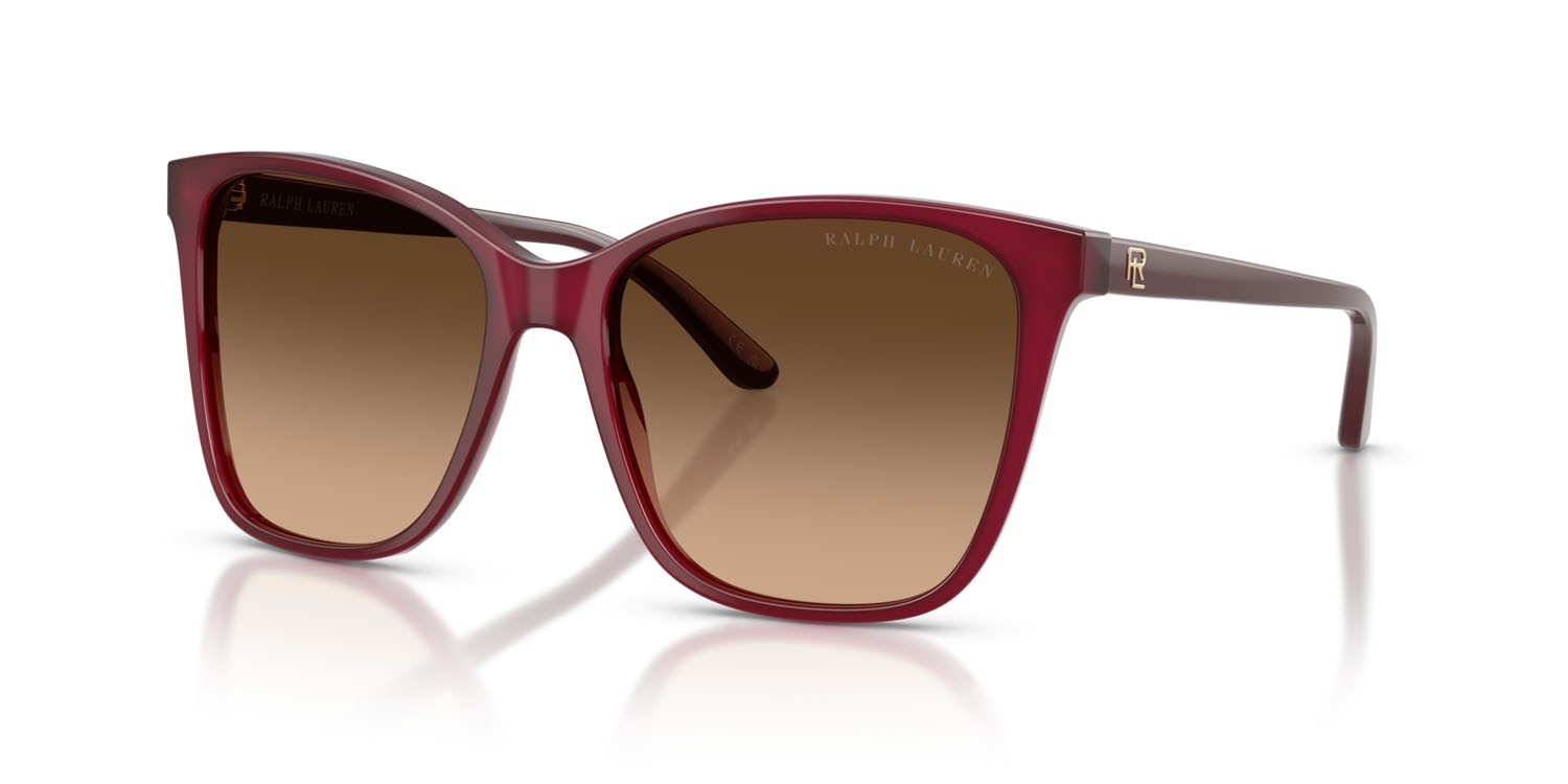 Sunglasses Ralph Lauren RL 8201 (591274) color bordeaux opalino brillante shape square lenses marrone sfumato
