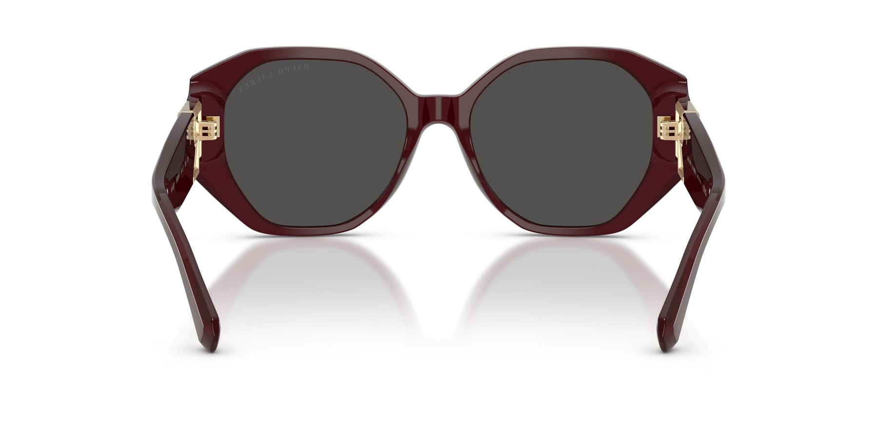 Sunglasses Ralph Lauren The Juliette RL 8220 (508387) color bordeaux tinta unita shape butterfly lenses grigio scuro