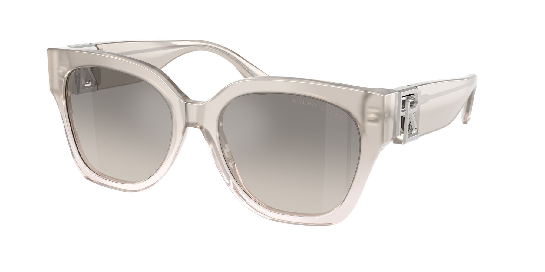 Sunglasses Ralph Lauren The Overszed Ricky RL 8221 (611208) color grigio trasparente shape butterfly lenses flash grigio sfumato