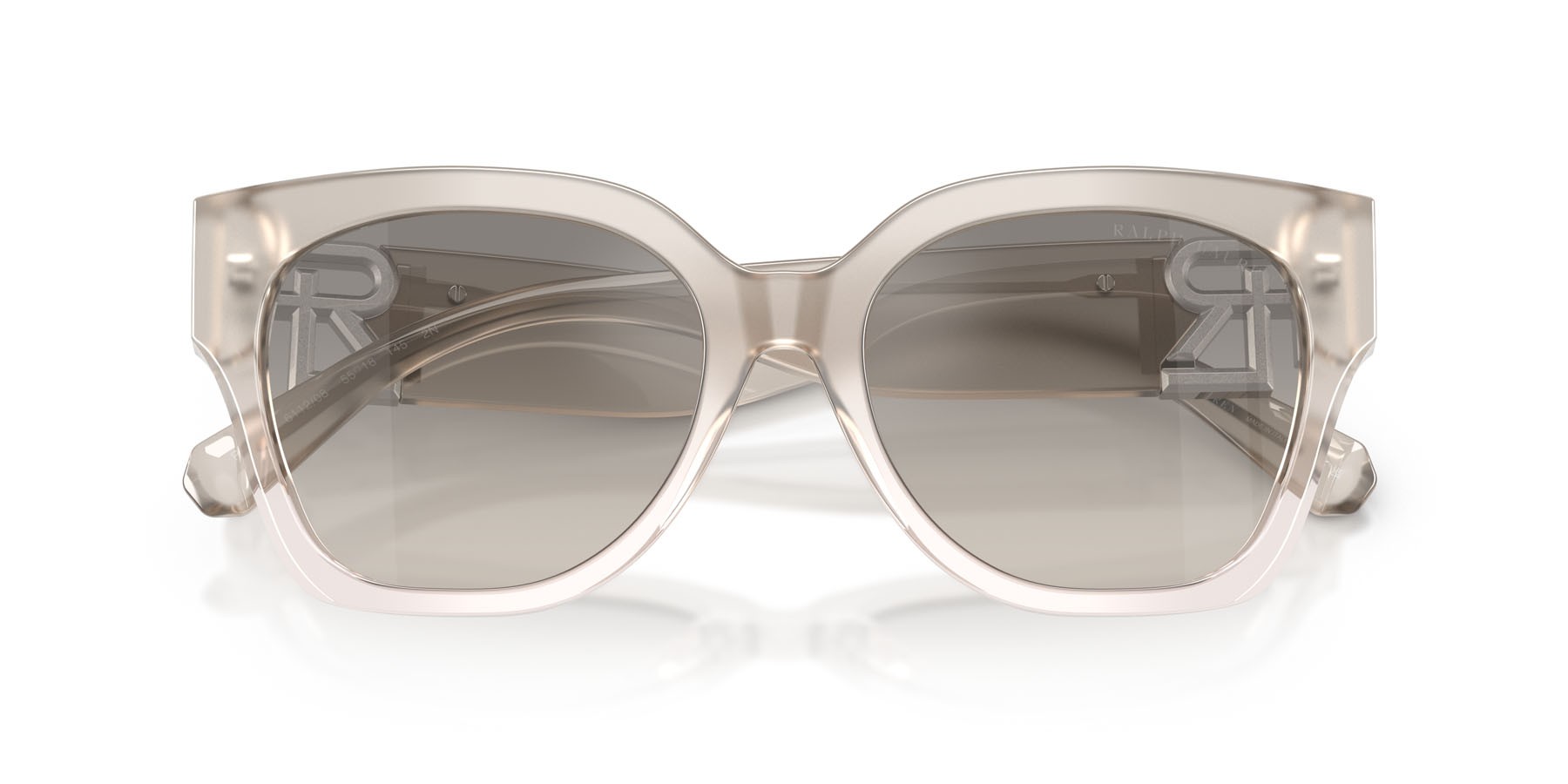 Sunglasses Ralph Lauren The Overszed Ricky RL 8221 (611208) color grigio trasparente shape butterfly lenses flash grigio sfumato