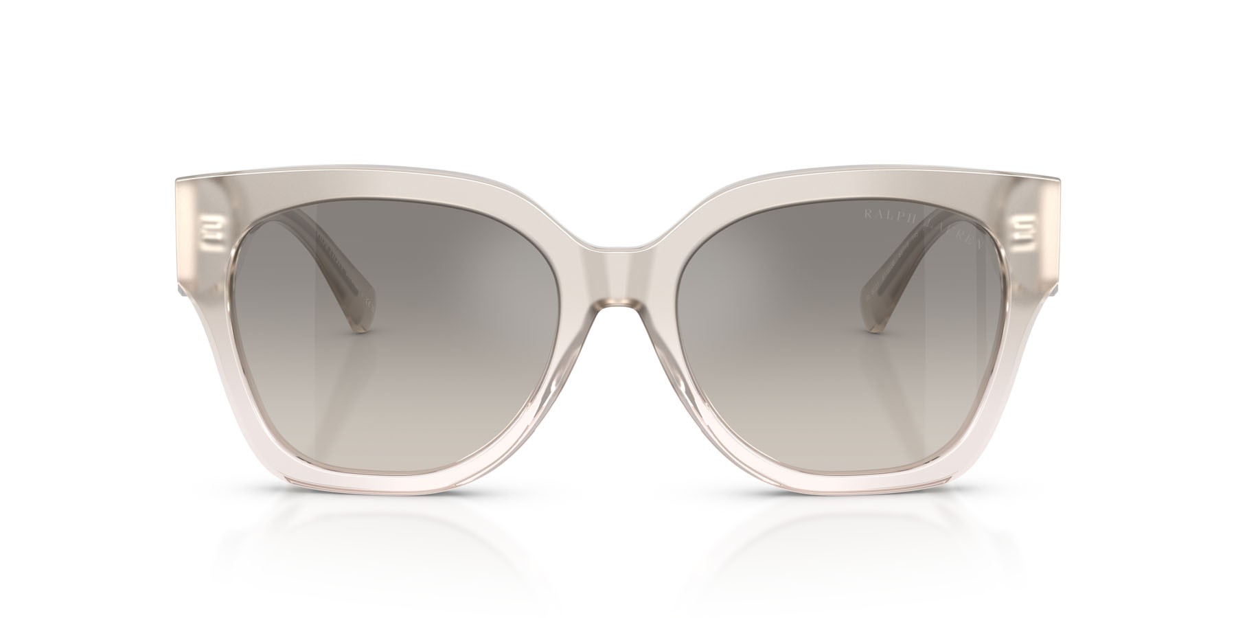 Sunglasses Ralph Lauren The Overszed Ricky RL 8221 (611208) color grigio trasparente shape butterfly lenses flash grigio sfumato