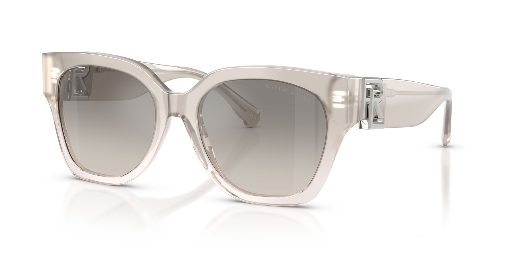 Sunglasses Ralph Lauren The Overszed Ricky RL 8221 (611208) color grigio trasparente shape butterfly lenses flash grigio sfumato