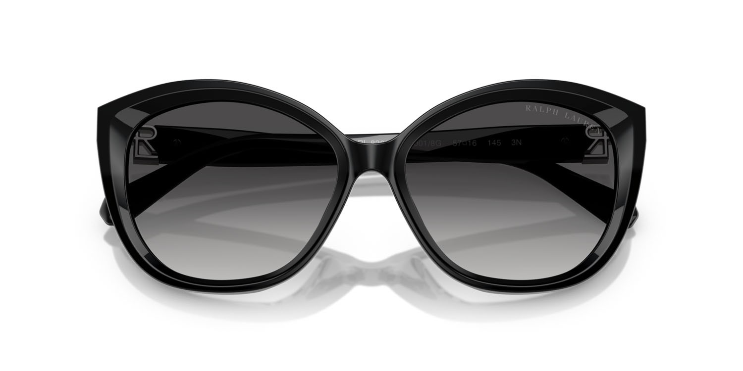Sunglasses Ralph Lauren RL 8225U (50018G) color nero shape butterfly lenses grigio sfumato